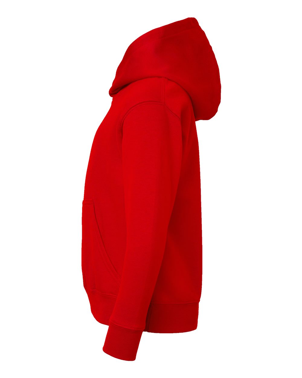 Left View of Red Youth Fleece Hoodie - 2296