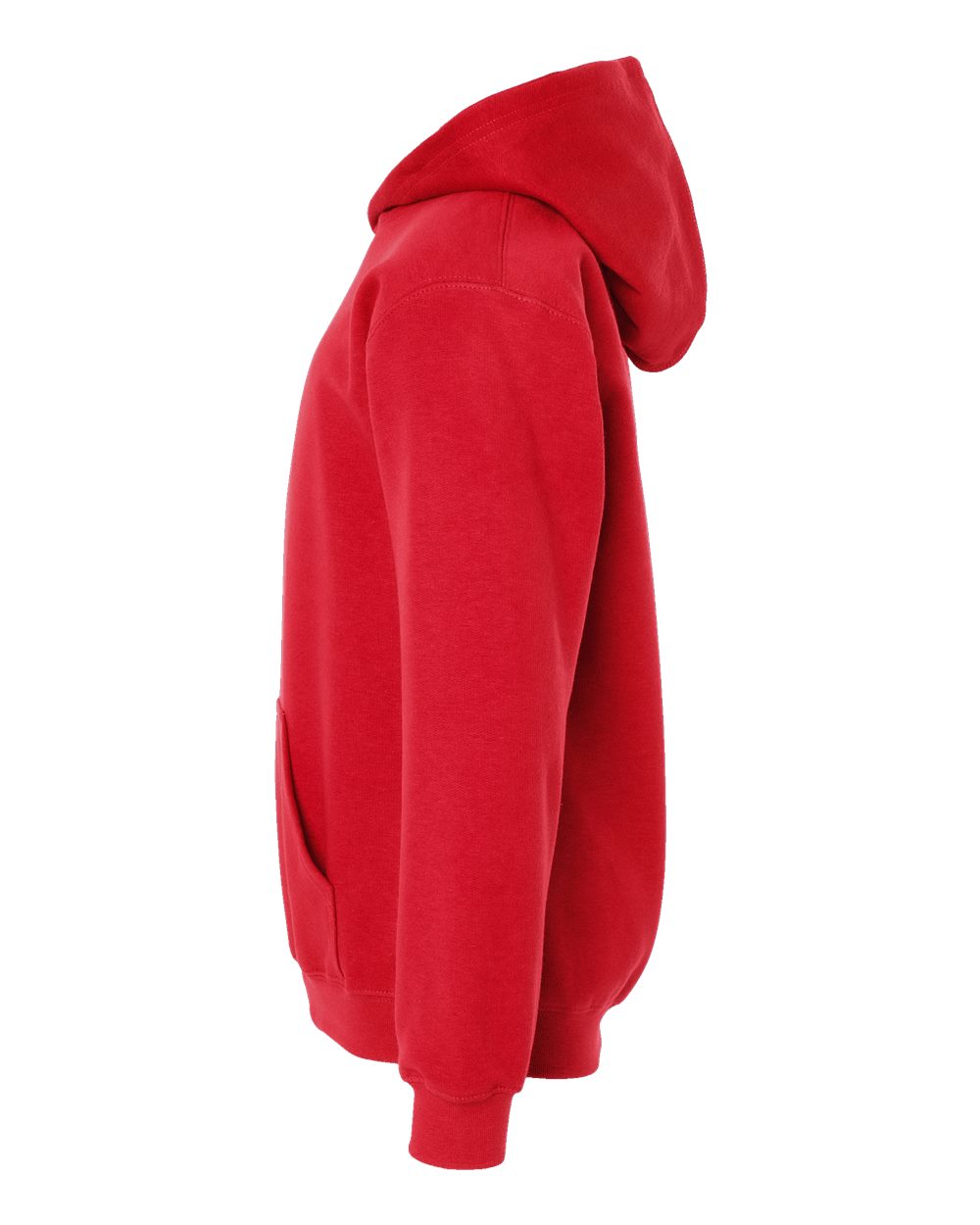 Left View of Red Youth Hooded Sweatshirt - 320Y