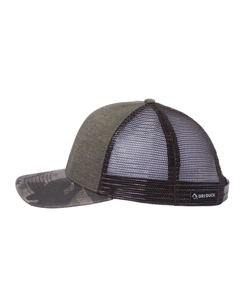 Left View of Rock/ Camo Pique Trucker Cap - 3358