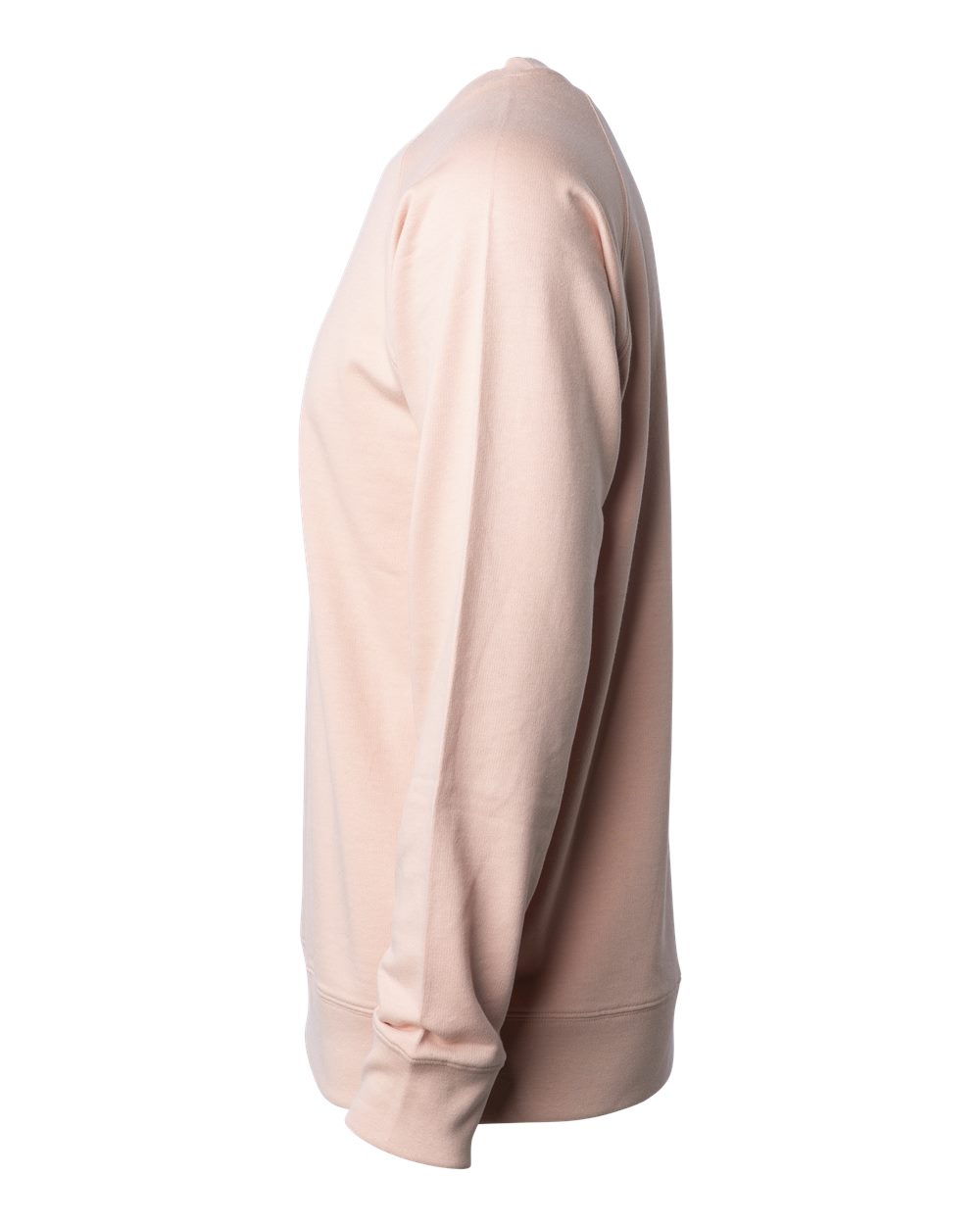 Left View of Rose Icon Lightweight Loopback Terry Crewneck Sweatshirt - SS1000C