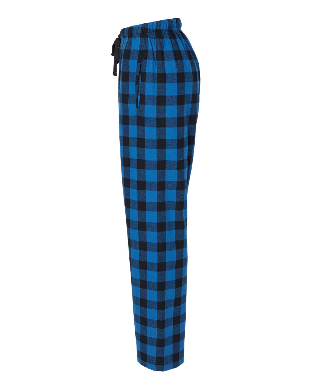 Left View of Royal/ Black Buffalo Women's Haley Flannel Pants - BW6620