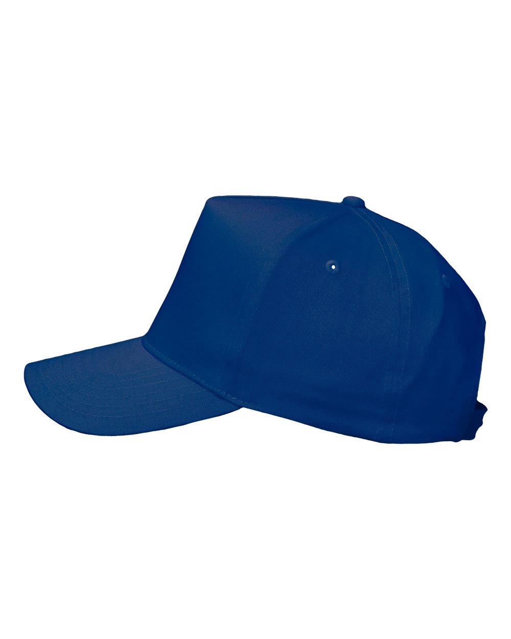 Left View of Royal Blue Five-Panel Twill Cap - 8869