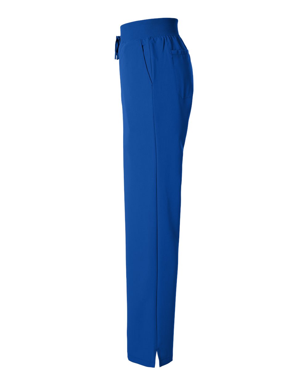 Left View of Royal Blue Women's Xenos Essential Knit-Waist Scrub Pants - W20001