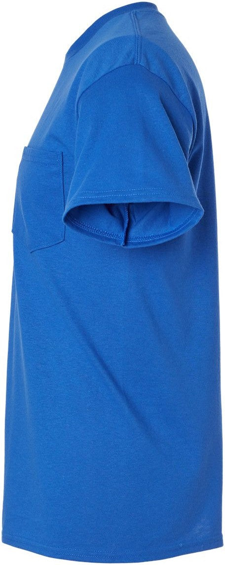 Left View of Royal DryBlend® Pocket T-Shirt - 8300