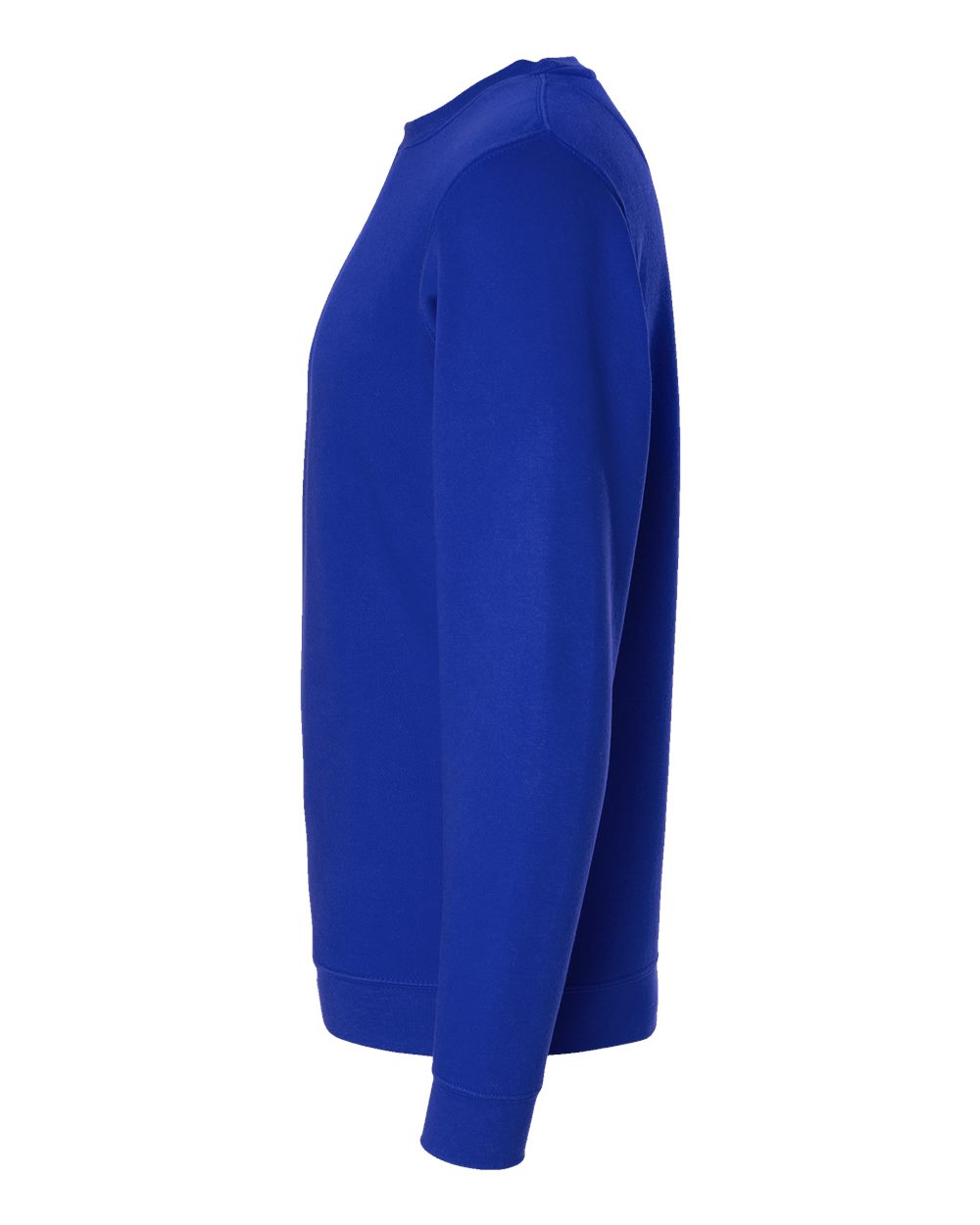 Left View of Royal Elevated Fleece Crewneck Sweatshirt - 6925