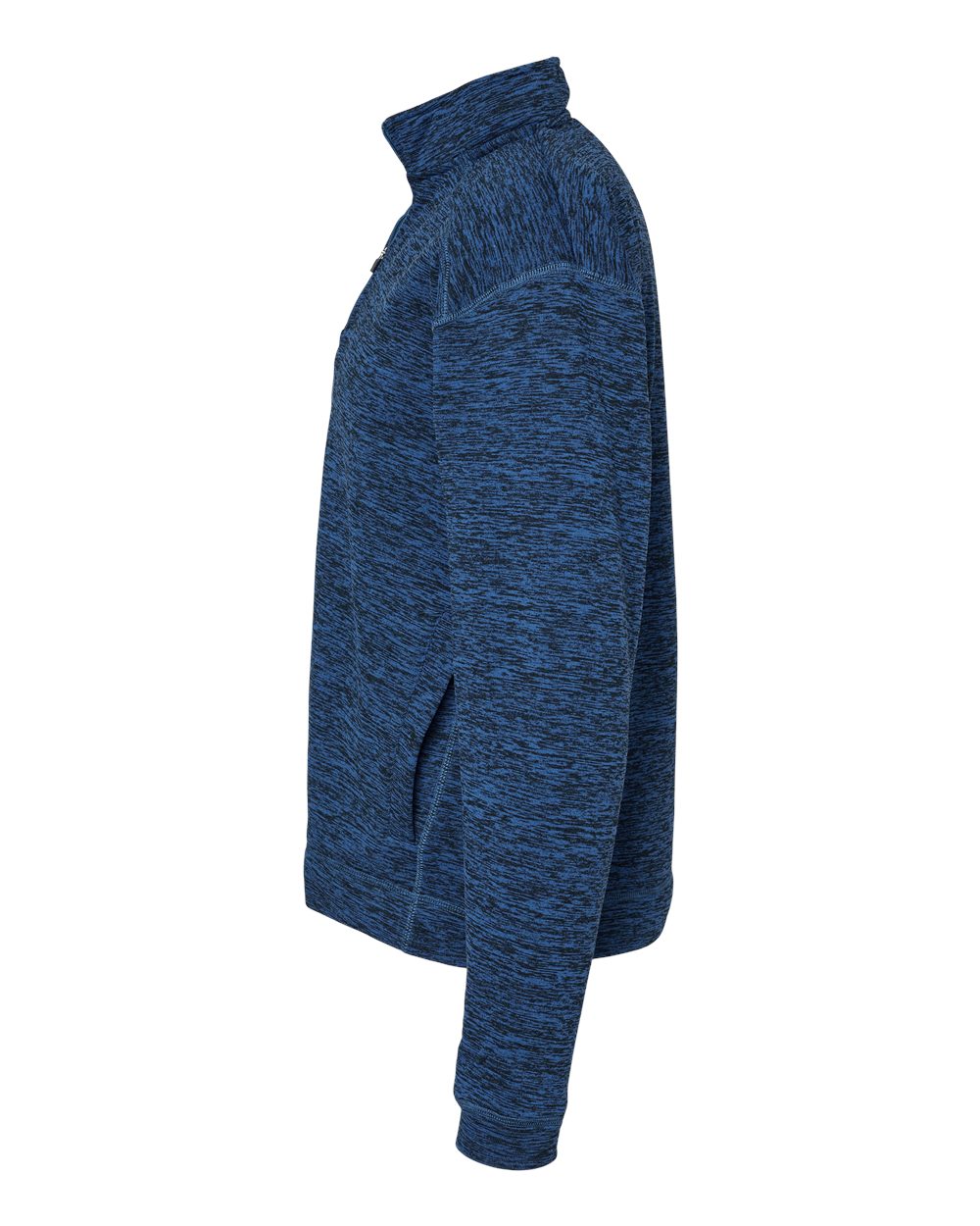 Left View of Royal Fleck Cosmic Fleece Quarter-Zip Sweatshirt - 8614