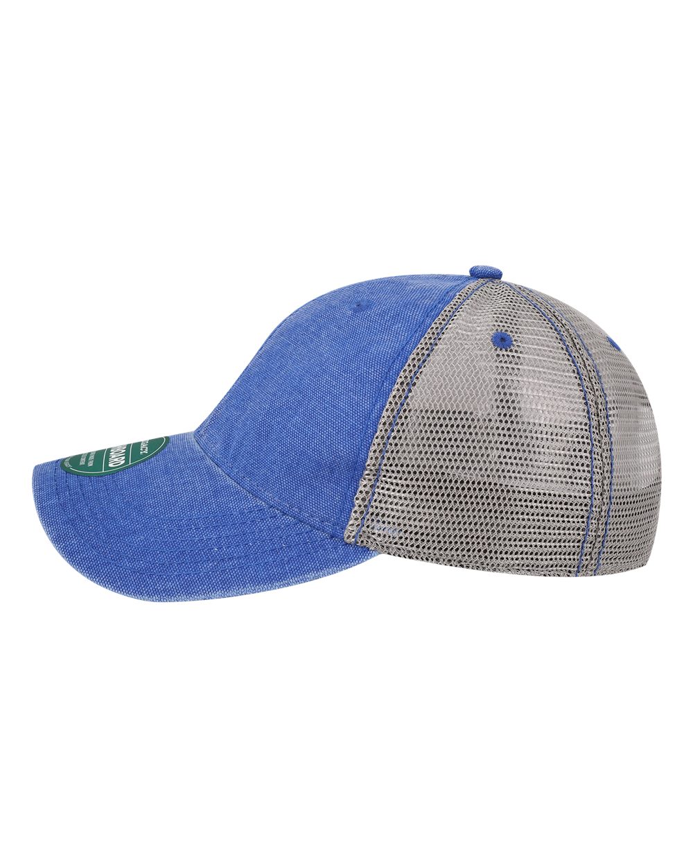 Left View of Royal/ Grey Dashboard Trucker Cap - DTA