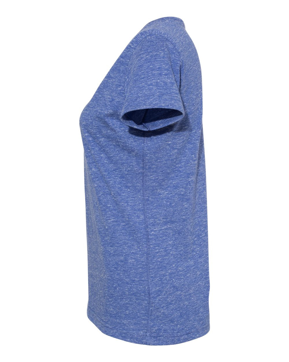 Left View of Royal Melange Women's Harborside Mélange V-Neck Tee - 3591