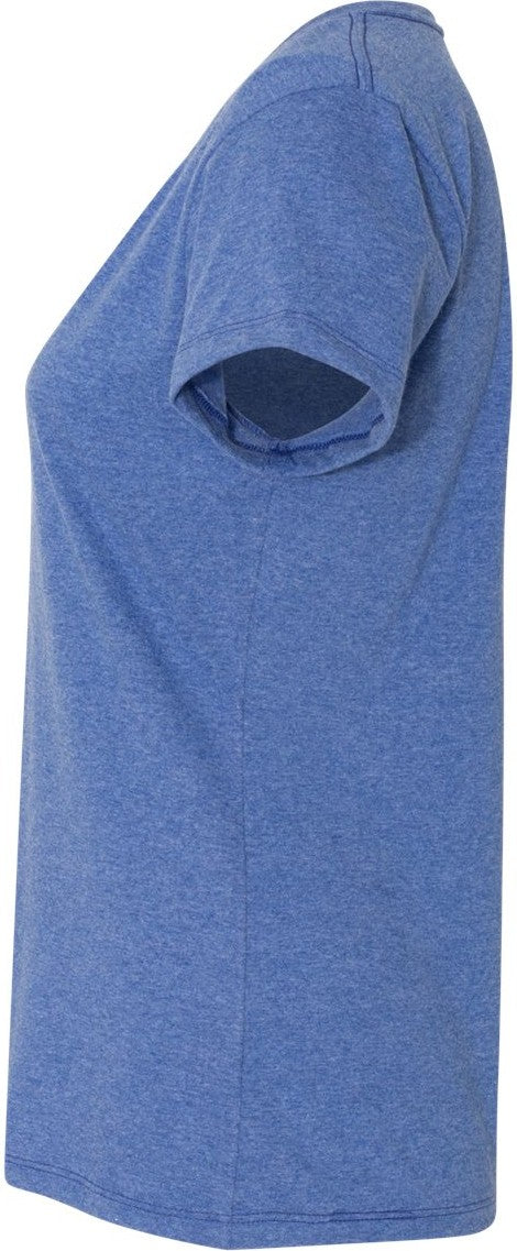 Left View of Royal Triblend Perfect-T Women’s Triblend V-Neck T-Shirt - 42VT