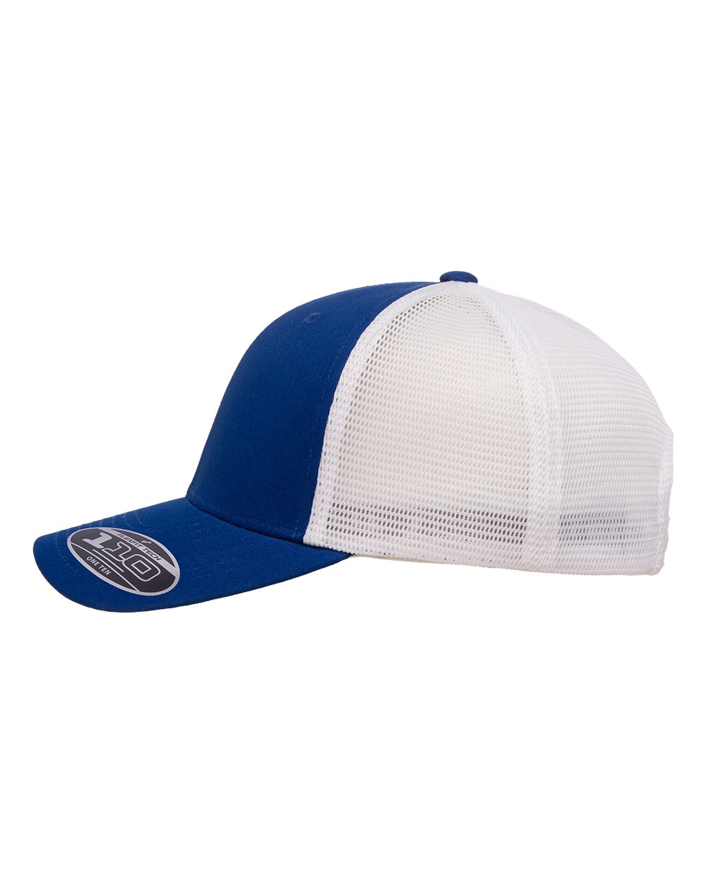 Left View of Royal/ White 110® Mesh-Back Cap - 110M