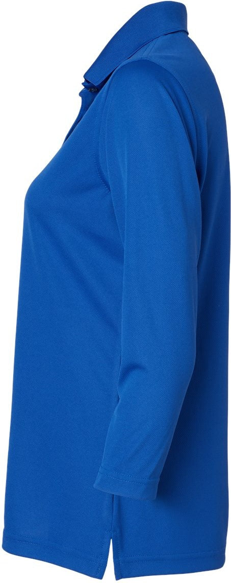 Left View of Royal Women's Lady Palm Three-Quarter Sleeve Polo - 120