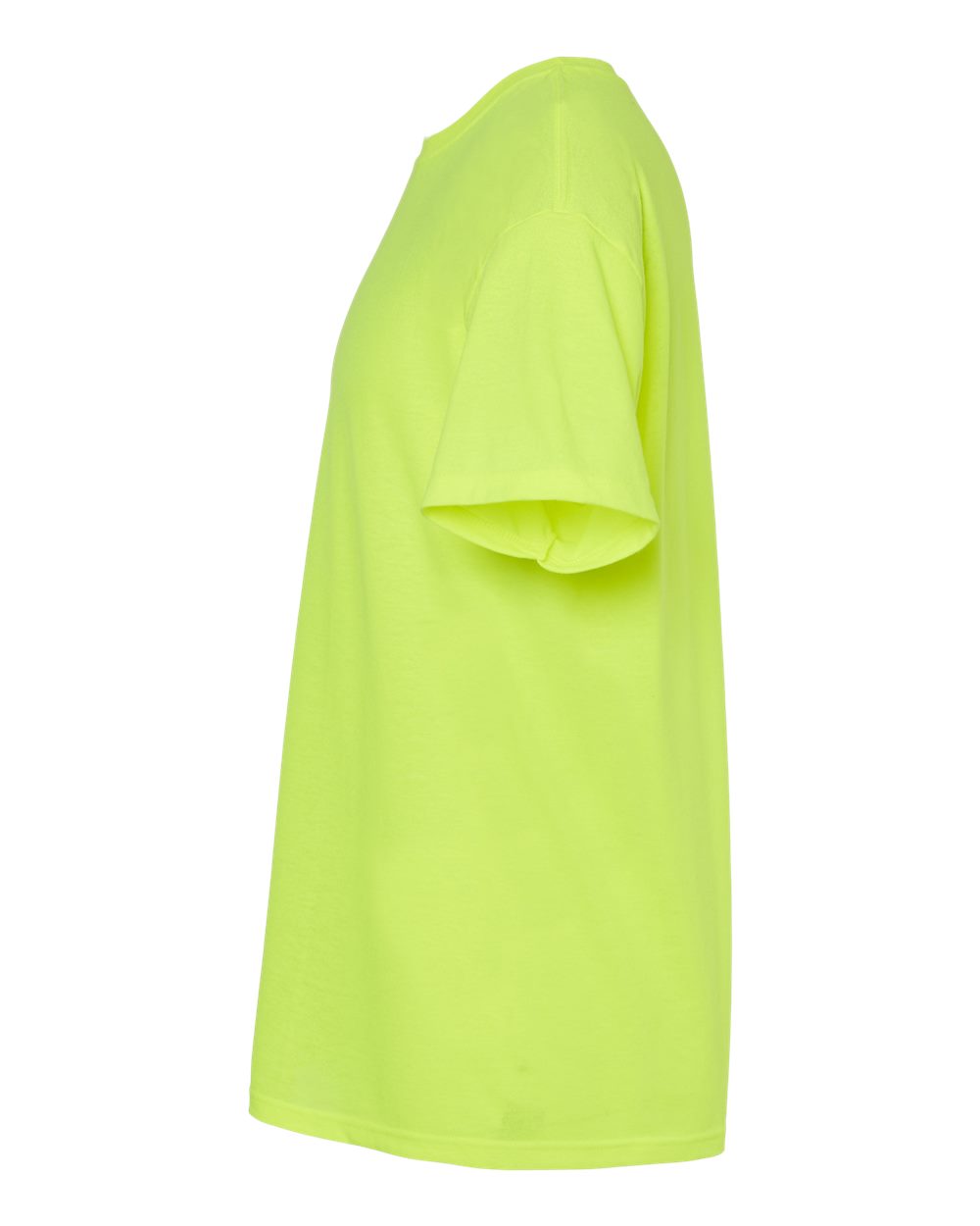 Left View of Safety Green Gold Soft Touch T-Shirt - 4800