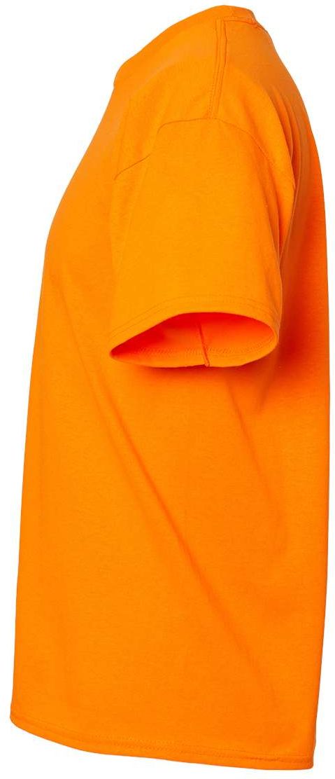 Left View of Safety Orange Essential-T T-Shirt - 5280