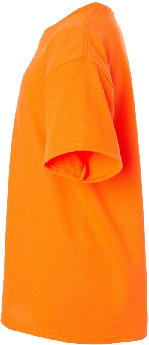 Left View of Safety Orange Ultra Cotton® Youth T-Shirt - 2000B