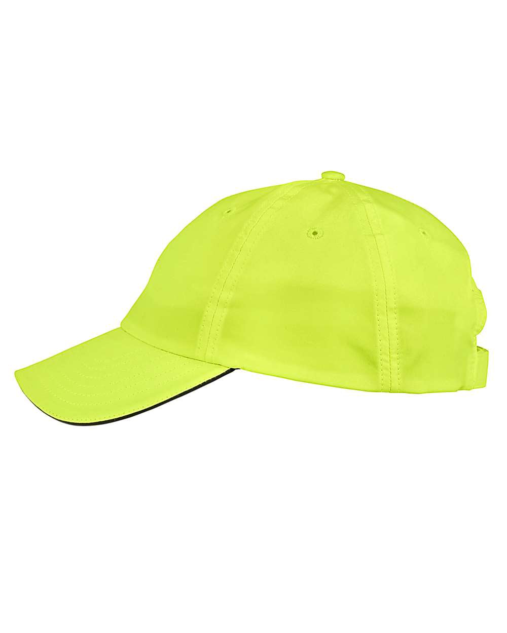 Left View of Safety Yellow Pitch Performance Cap - CE001