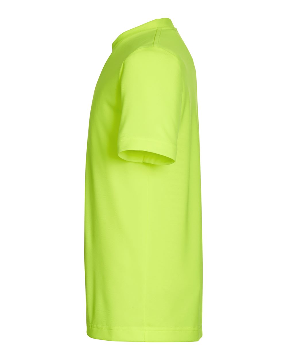 Left View of Safety Yellow Youth Zone Performance Mesh T-Shirt - TT15Y