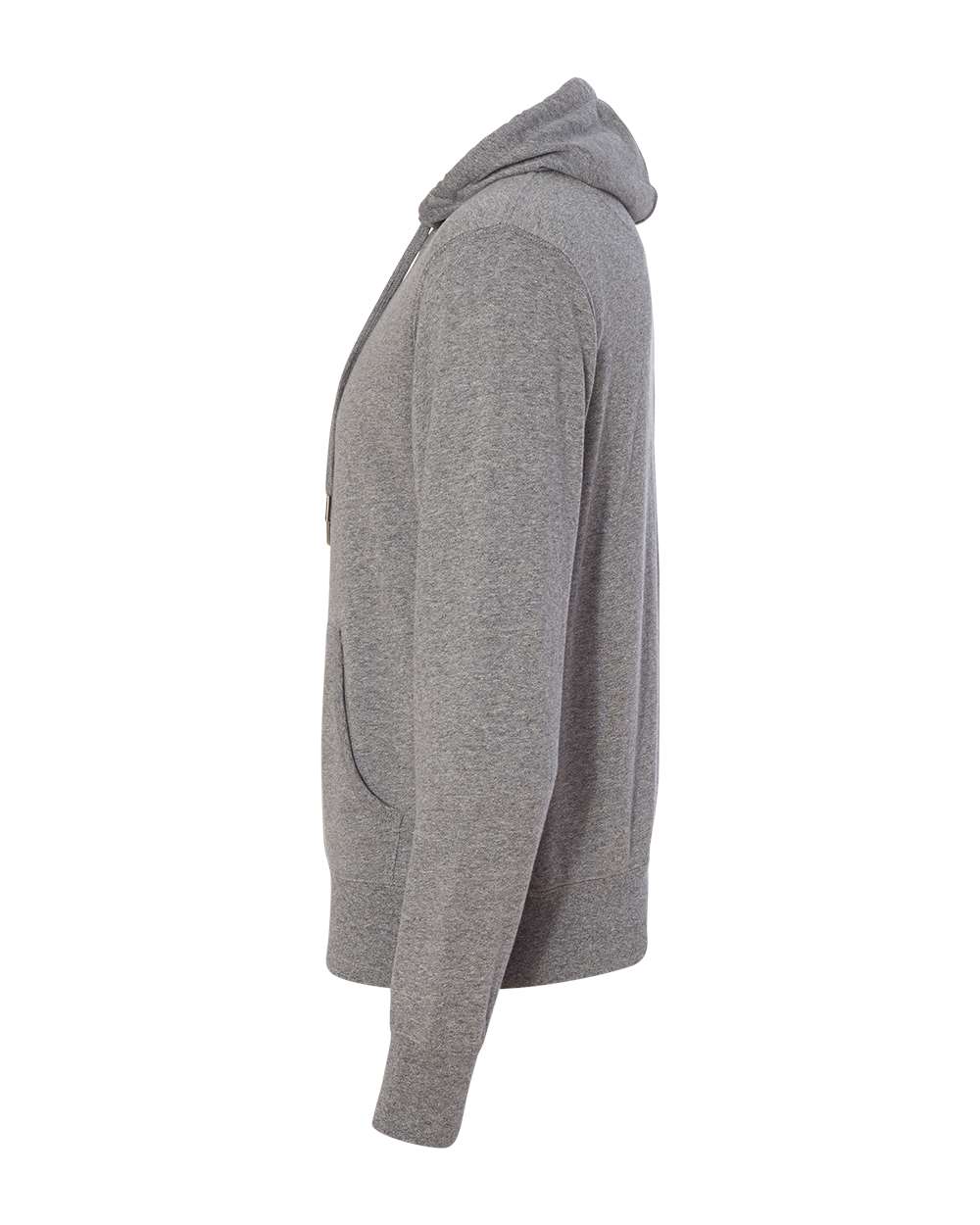 Left View of Salt & Pepper Midweight French Terry Hooded Sweatshirt - PRM90HT