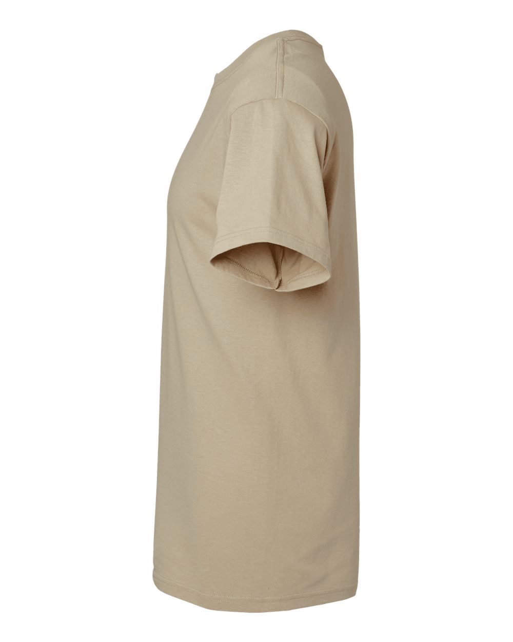 Left View of Sand Gold Soft Touch T-Shirt - 4800