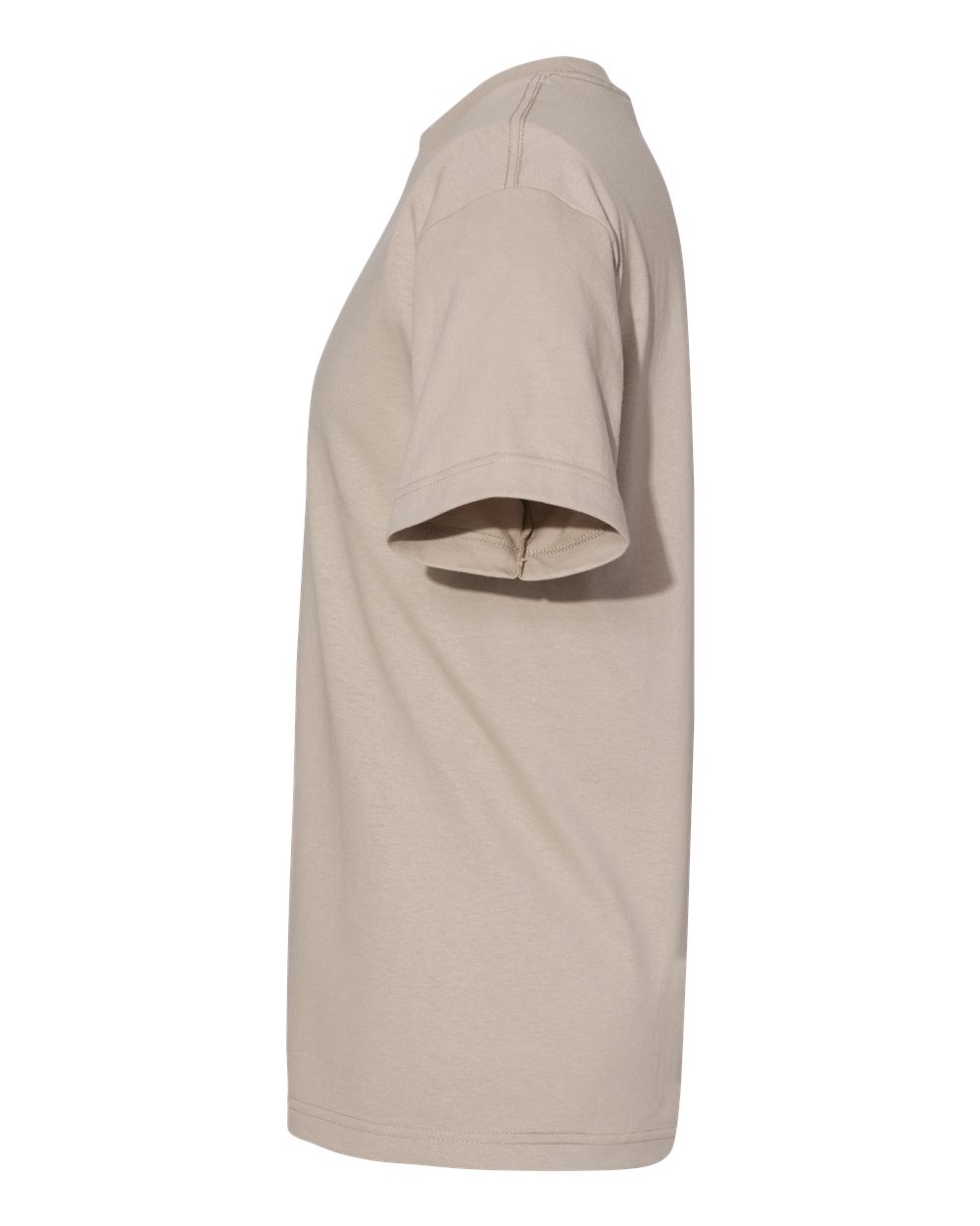 Left View of Sand Heavyweight Cotton Tee - 1301