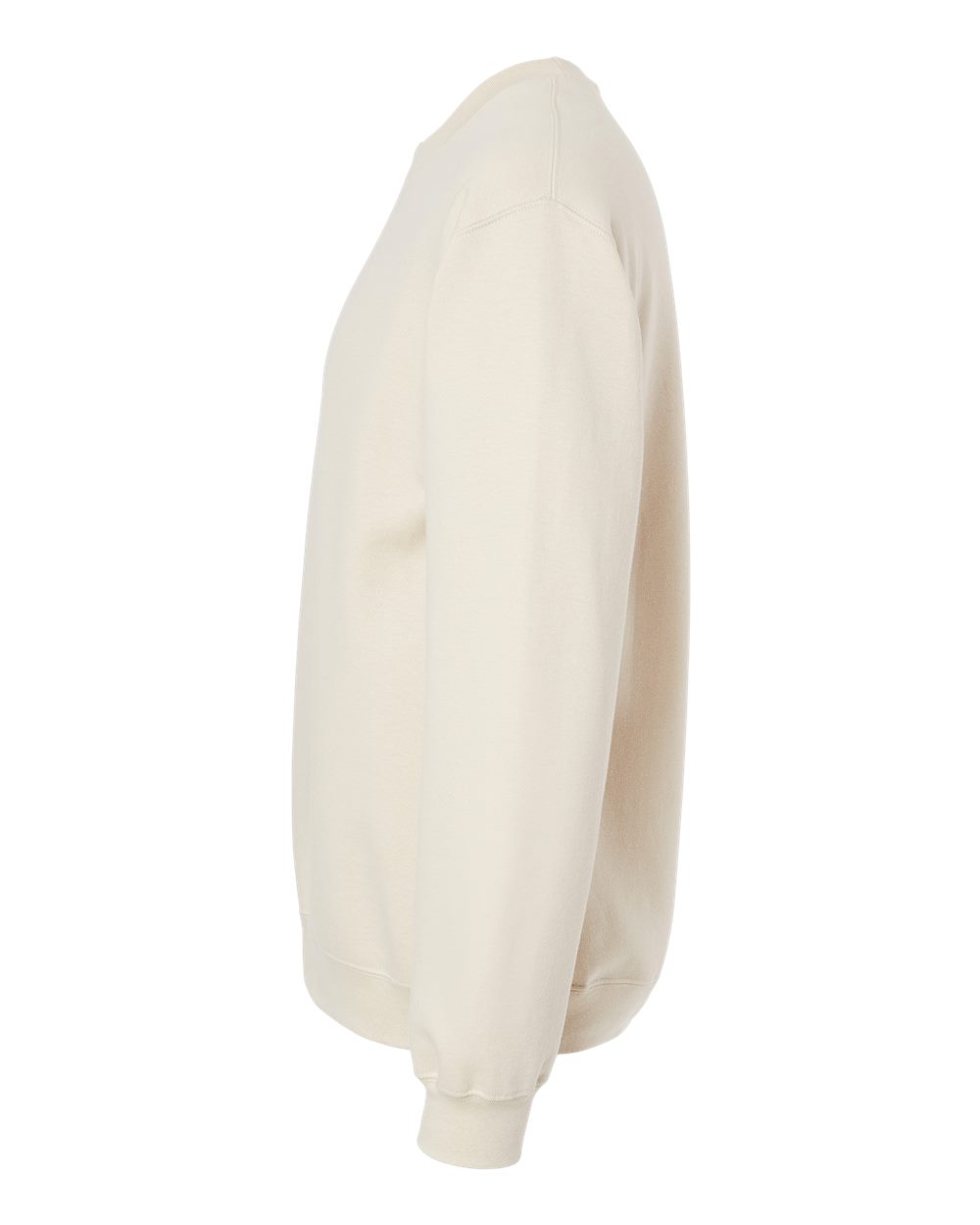 Left View of Sand Softstyle® Midweight Crewneck Sweatshirt - SF000