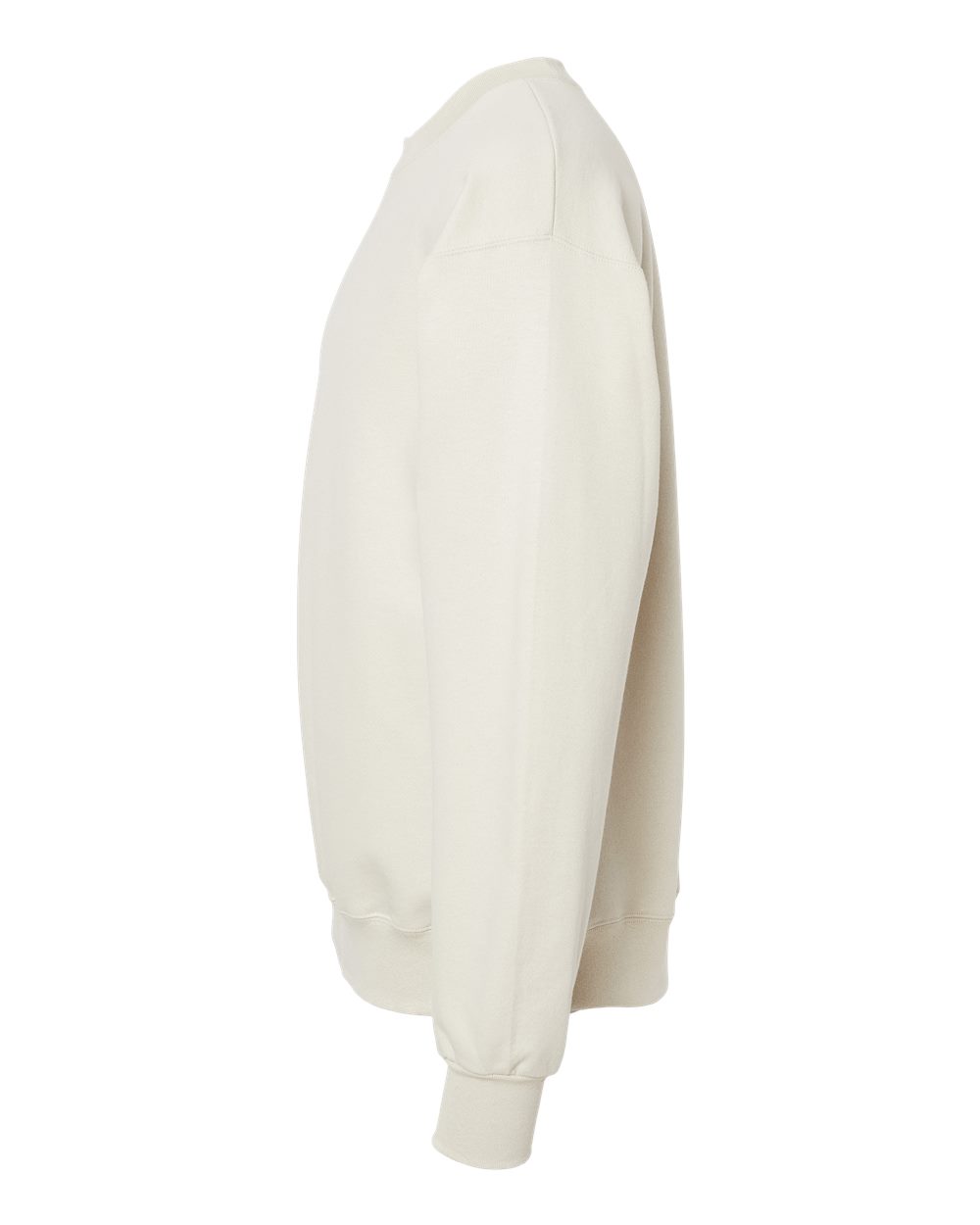 Left View of Sand Ultimate Cotton® Crewneck Sweatshirt - F260