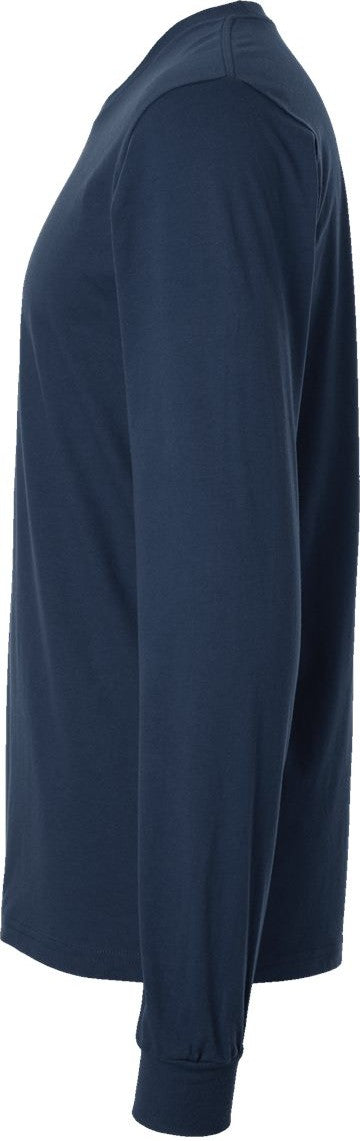 Left View of Sea Blue Fine Jersey Long Sleeve Tee - 2007