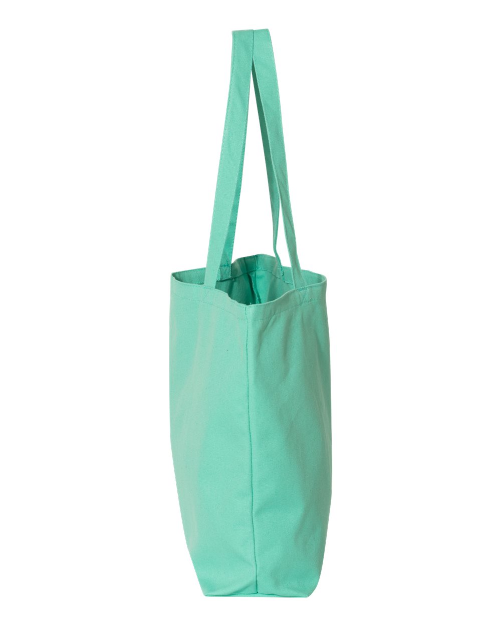 Left View of Sea Glass Green Seaside Pigment-Dyed Large Tote - 8507