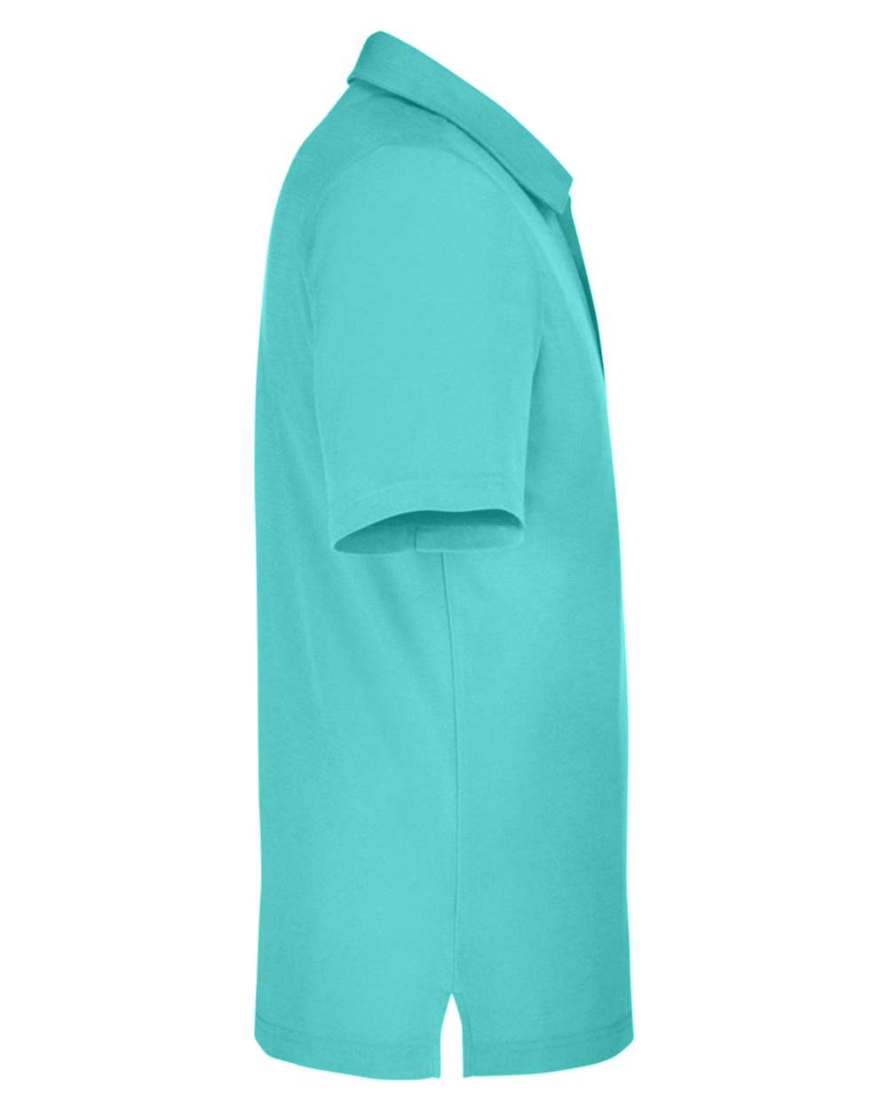 Left View of Sea Glass Men's Fusion ChromaSoft™ Pique Polo - CE112