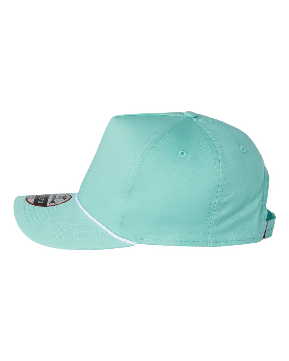 Left View of Sea Green/ White The Barnes Cap - 5056