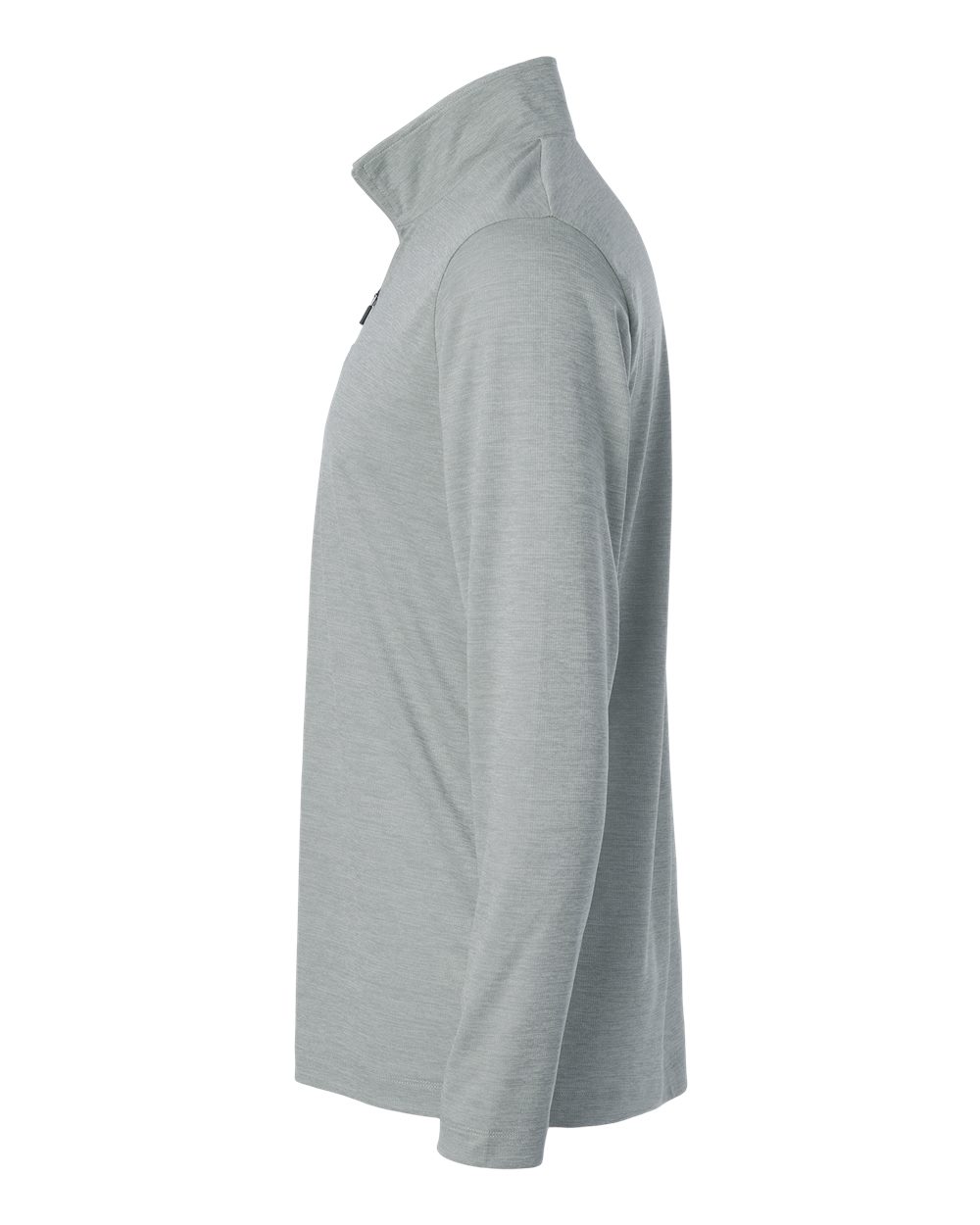 Left View of Silver Melange Performance Mélange Quarter-Zip Pullover - 4HM700
