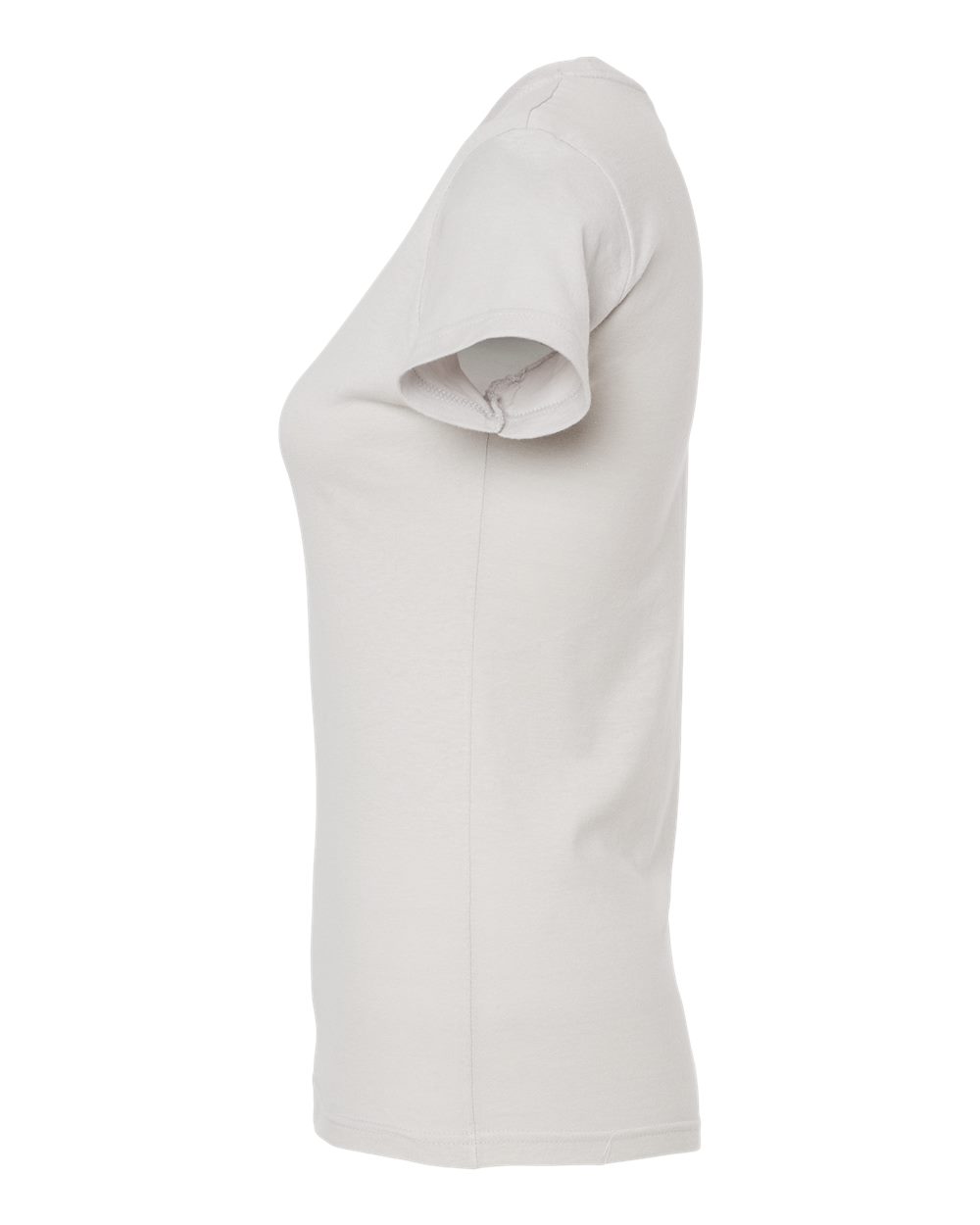 Left View of Silver Women's Fine Jersey Slim Fit T-Shirt - 213