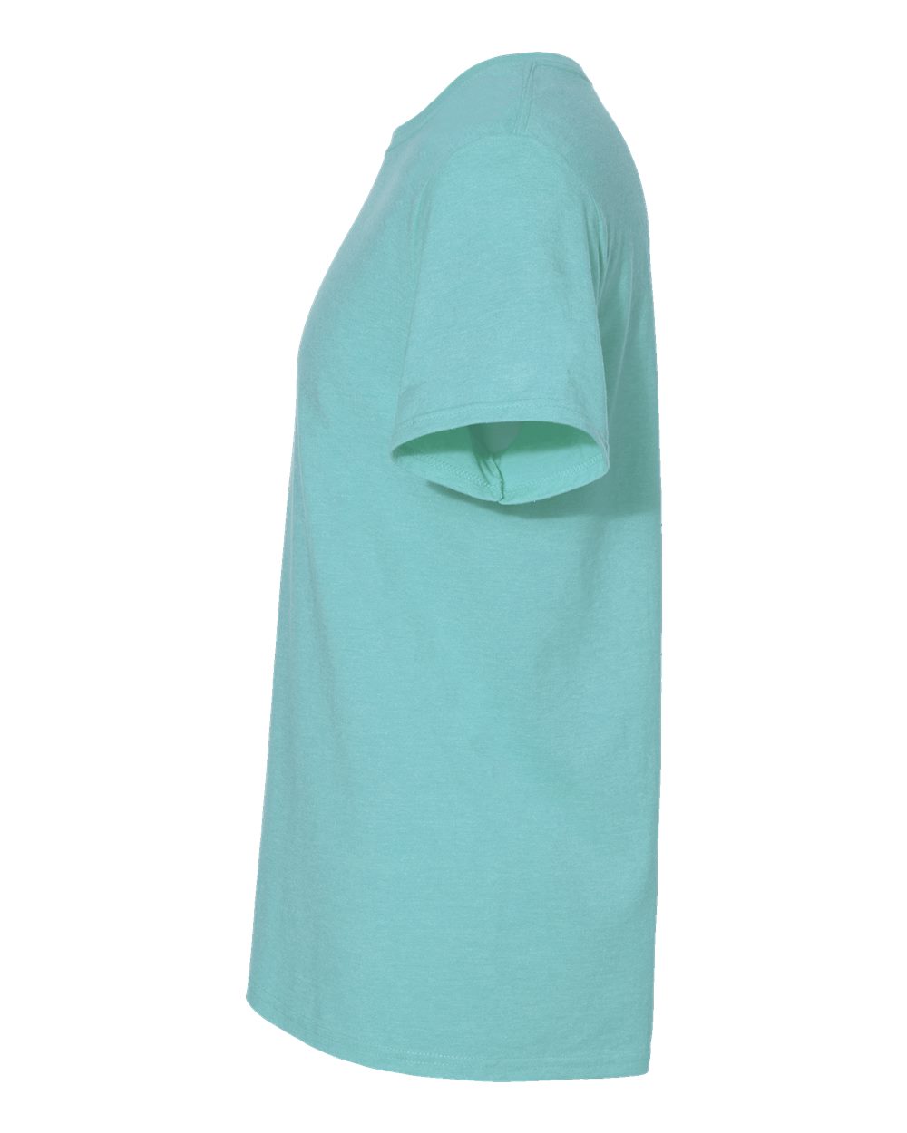 Left View of Simply Aqua Heather Premium Blend Ring-Spun T-Shirt - 560MR