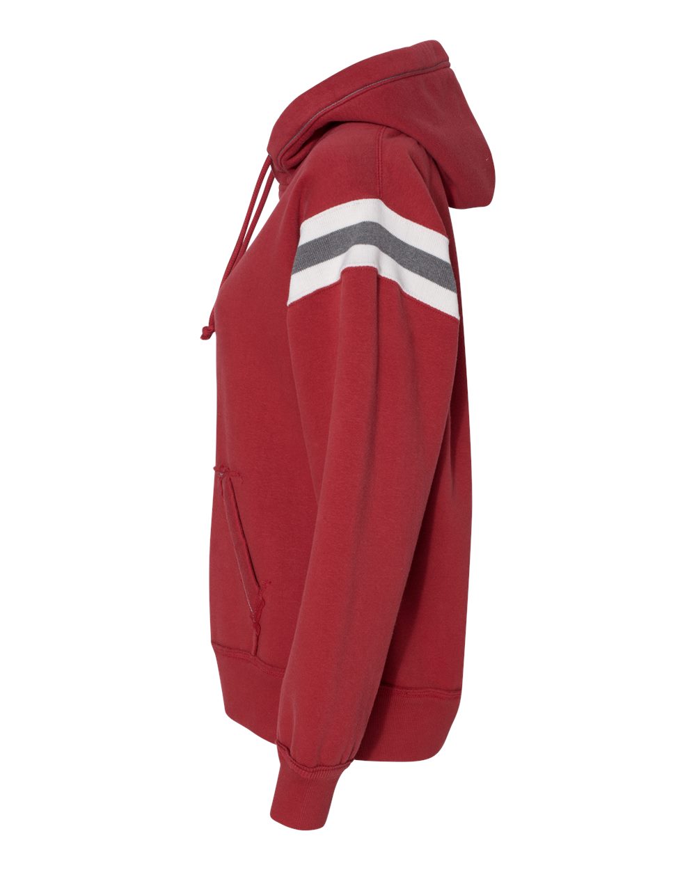 Left View of Simply Red Vintage Athletic Hooded Sweatshirt - 8847