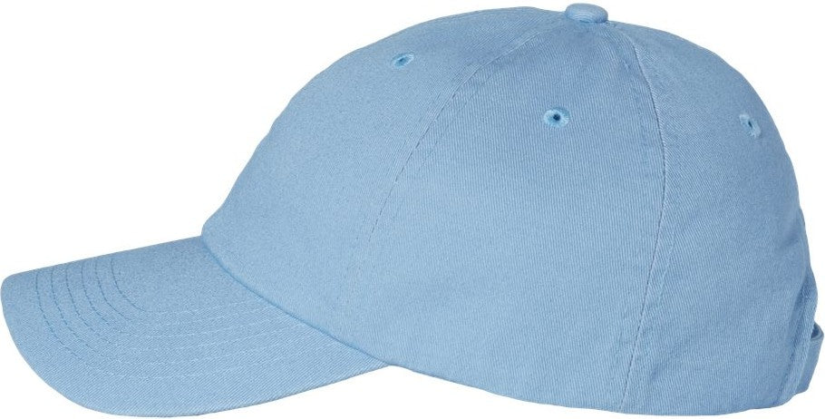 Left View of Sky Blue Bio-Washed Classic Dad Hat - VC300A