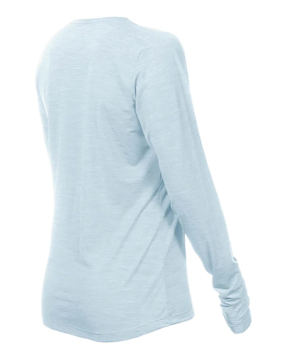 Left View of Sky Heathered Women's Breeze Tech Long Sleeve T-Shirt - WSBRZL0
