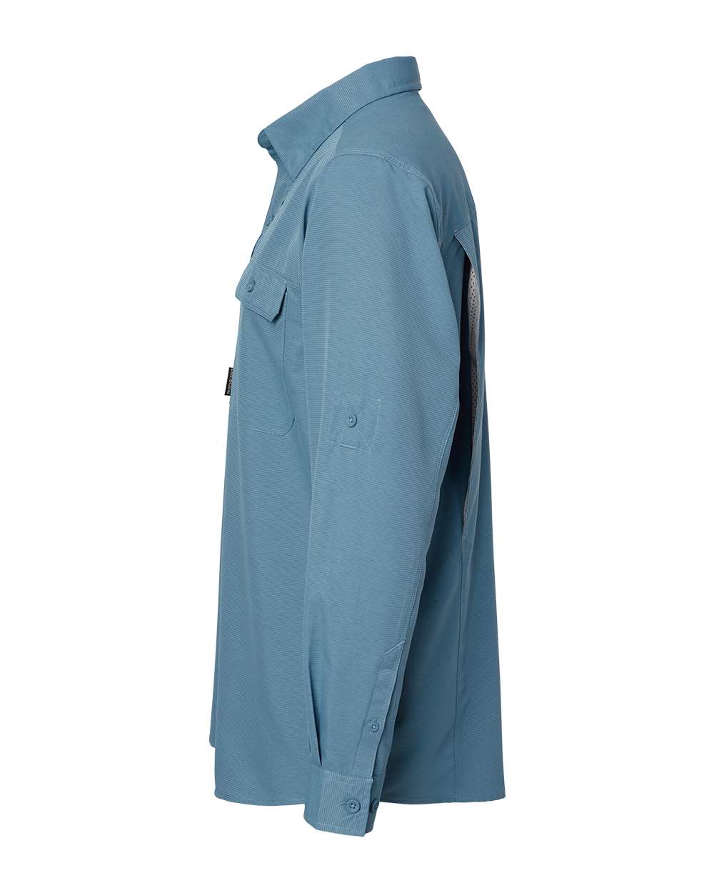 Left View of Slate Blue Crossroad Woven Shirt - 4441