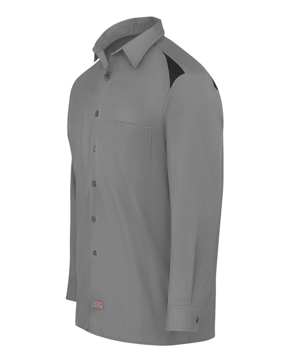 Left View of Smoke/ Black Long Sleeve Performance Team Shirt - 6605