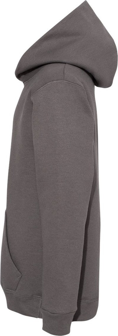 Left View of Smoke Grey Ecosmart® Youth Hooded Sweatshirt - P473
