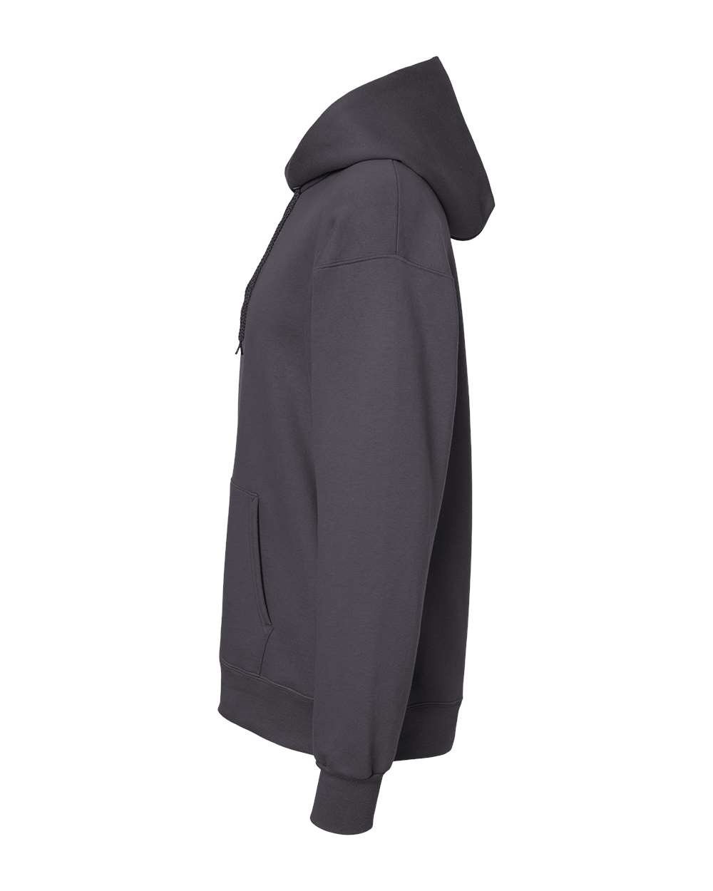 Left View of Smoke Grey Ultimate Cotton® Hooded Sweatshirt - F170