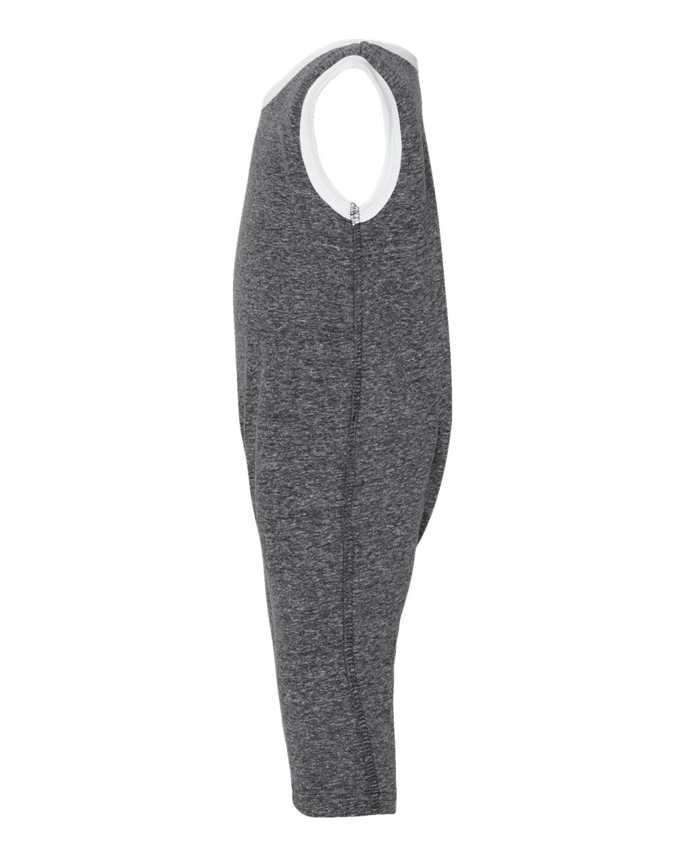 Left View of Smoke Melange Infant Harborside Mélange Tank Romper - 4492