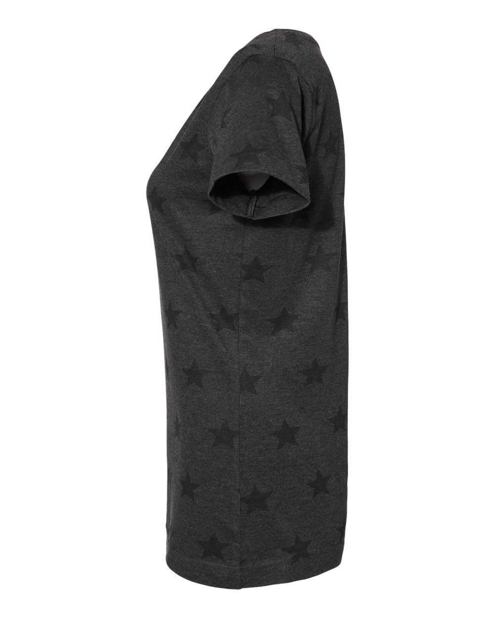 Left View of Smoke Star Women's Star Print Scoop Neck Tee - 3629