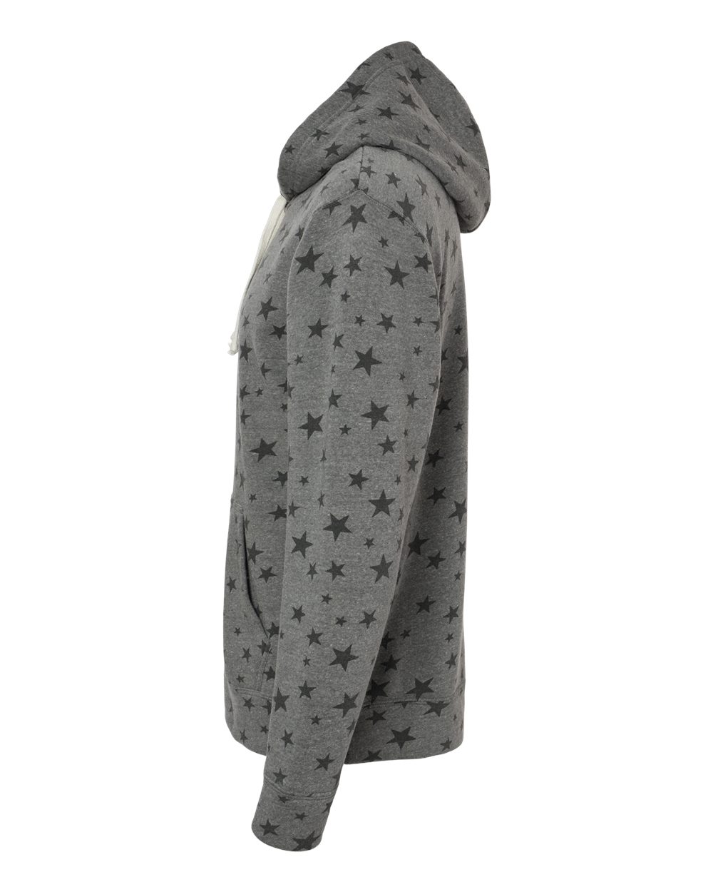 Left View of Smoke Stars Triblend Triblend Fleece Hooded Sweatshirt - 8871