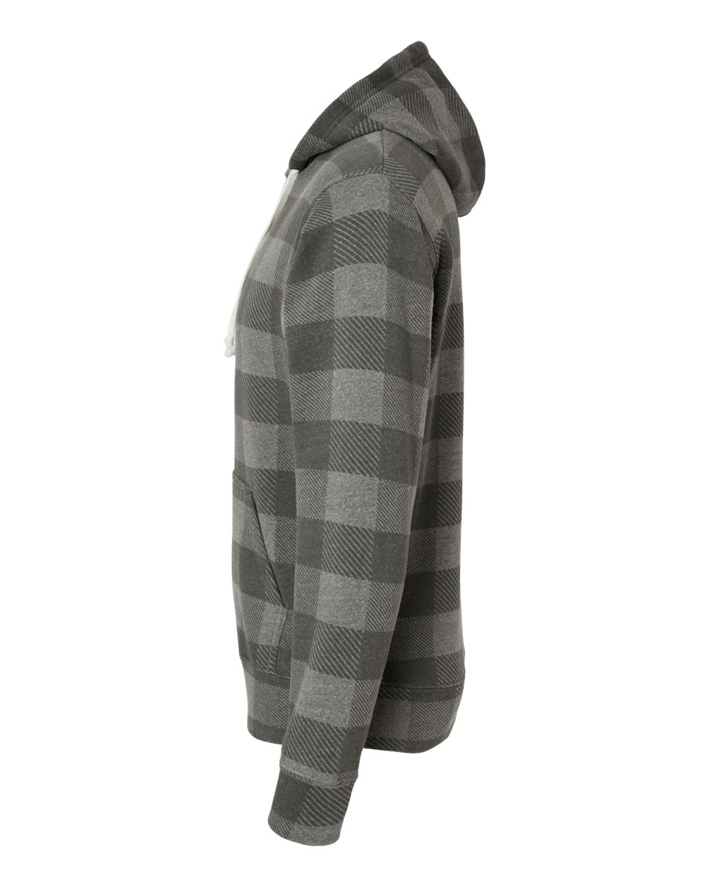 Left View of Smoke Triblend Buffalo Triblend Fleece Hooded Sweatshirt - 8871