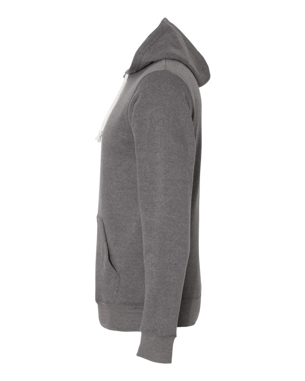 Left View of Smoke Triblend Triblend Fleece Hooded Sweatshirt - 8871