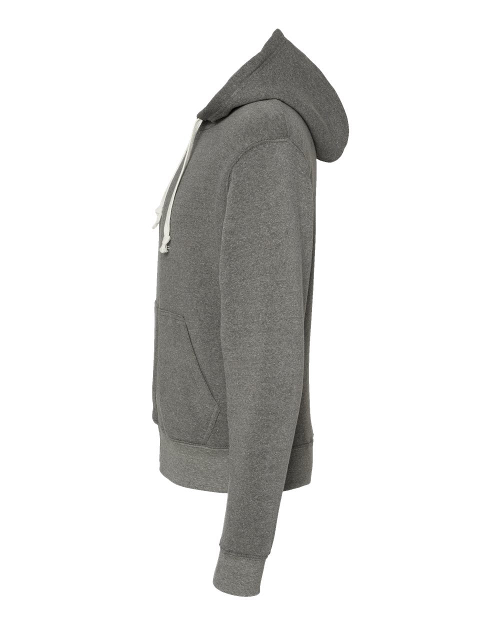 Left View of Smoke Triblend Triblend Full-Zip Hooded Sweatshirt - 8872