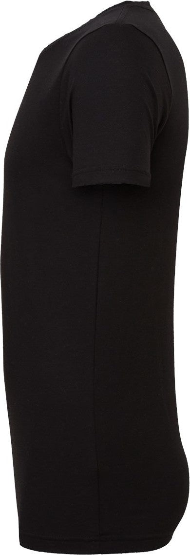 Left View of Solid Black Blend CVC Jersey Tee - 3001CVC