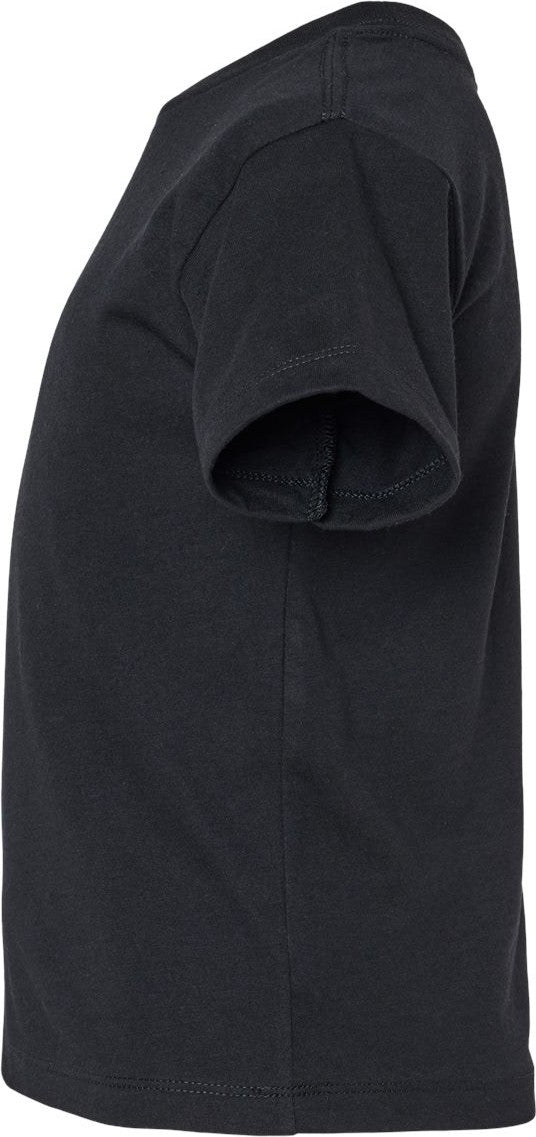 Left View of Solid Black Blend Toddler Jersey Tee - 3001T