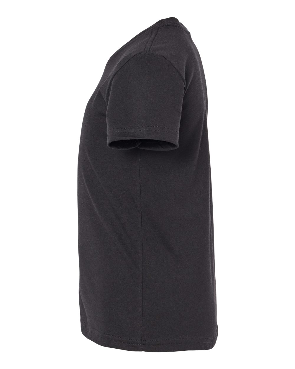 Left View of Solid Black Blend Youth CVC Jersey Tee - 3001YCVC