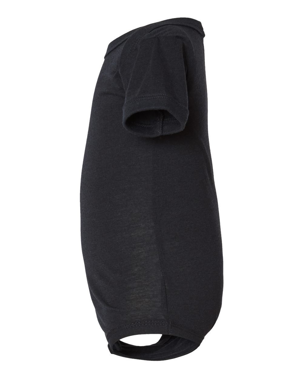 Left View of Solid Black Triblend Infant Triblend Short Sleeve One Piece - 134B