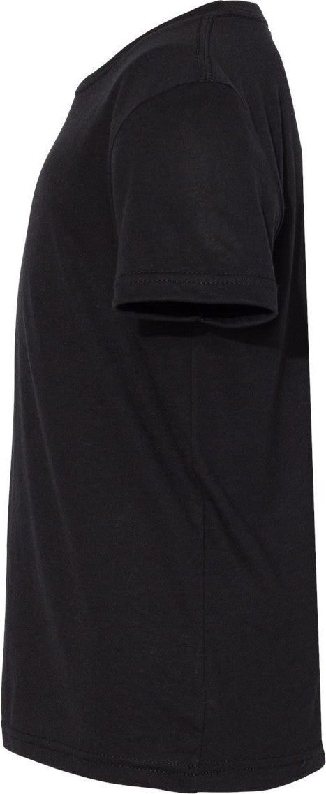Left View of Solid Black Triblend Youth Triblend Tee - 3413Y